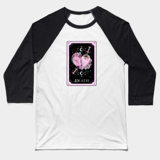 Pink Death Tarot Card Dagger in Rose Heart Baseball T-Shirt